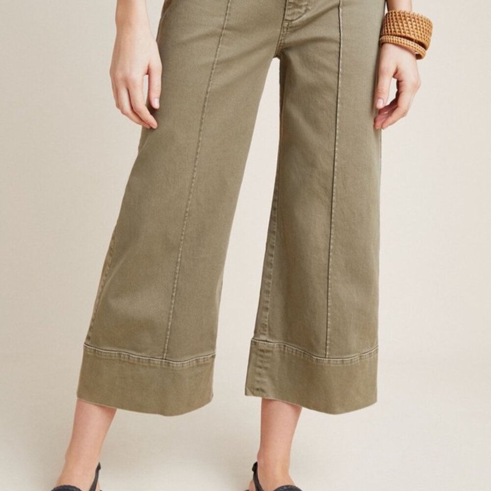 Anthropologie Pintuck Chino Pant in Soft Olive - Picture 11 of 14